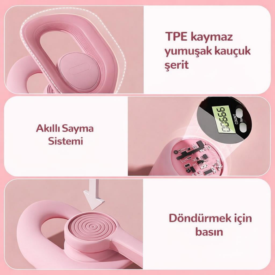 Valkyrie Dijital Ekranlı Pelvik Taban Egzersiz Aleti – Doğum Sonrası, Yoga ve Kas Egzersizi İçin Pembe