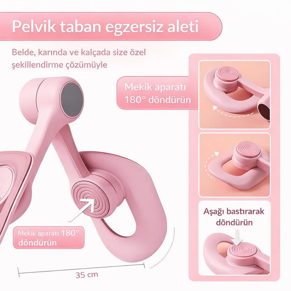 Valkyrie Dijital Ekranlı Pelvik Taban Egzersiz Aleti – Doğum Sonrası, Yoga ve Kas Egzersizi İçin Pembe
