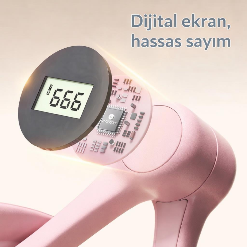 Valkyrie Dijital Ekranlı Pelvik Taban Egzersiz Aleti – Doğum Sonrası, Yoga ve Kas Egzersizi İçin Pembe
