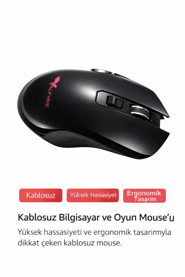 Valkyrie 6 Tuşlu Şarjlı Sessiz 2400DPI Kablosuz Gaming Mouse