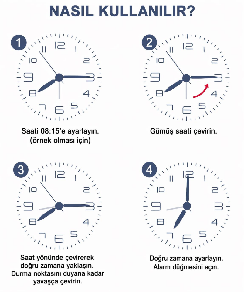 Valkyrie Eğitici Çocuk Alarm Saati | Renkli Öğretici Saat 12/24 Sistem Sessiz Mekanizma Kolay Okuma