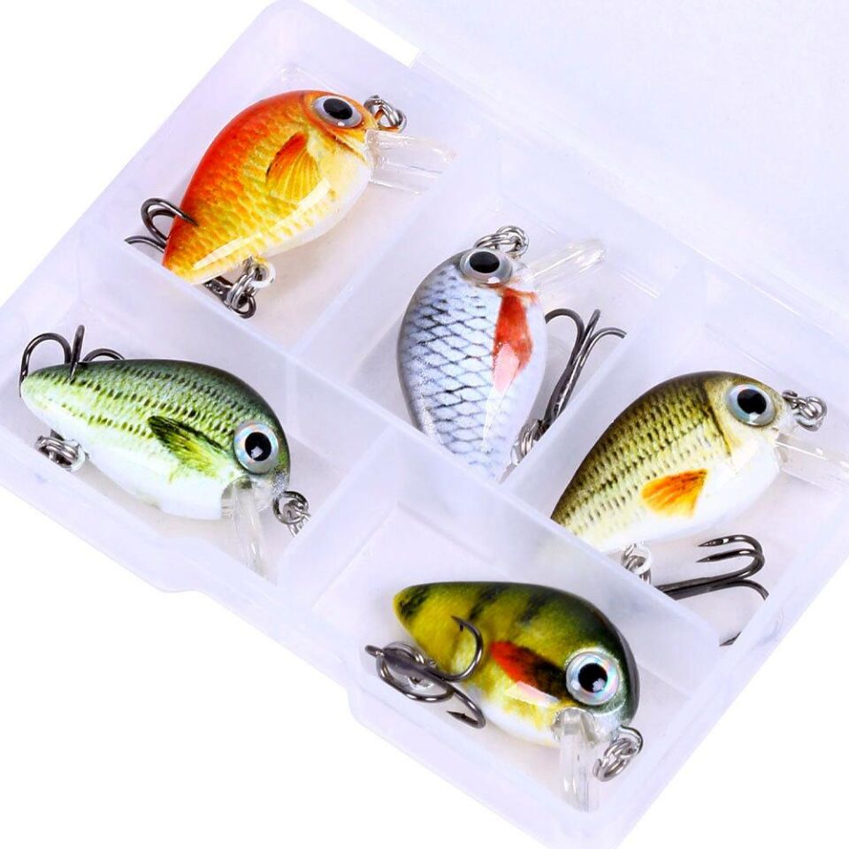 Valkyrie 5 Adet Crankbait LRF Balık Olta Yem Seti - Sesli bilyalı - Kutulu - 2.7cm 1.5gr