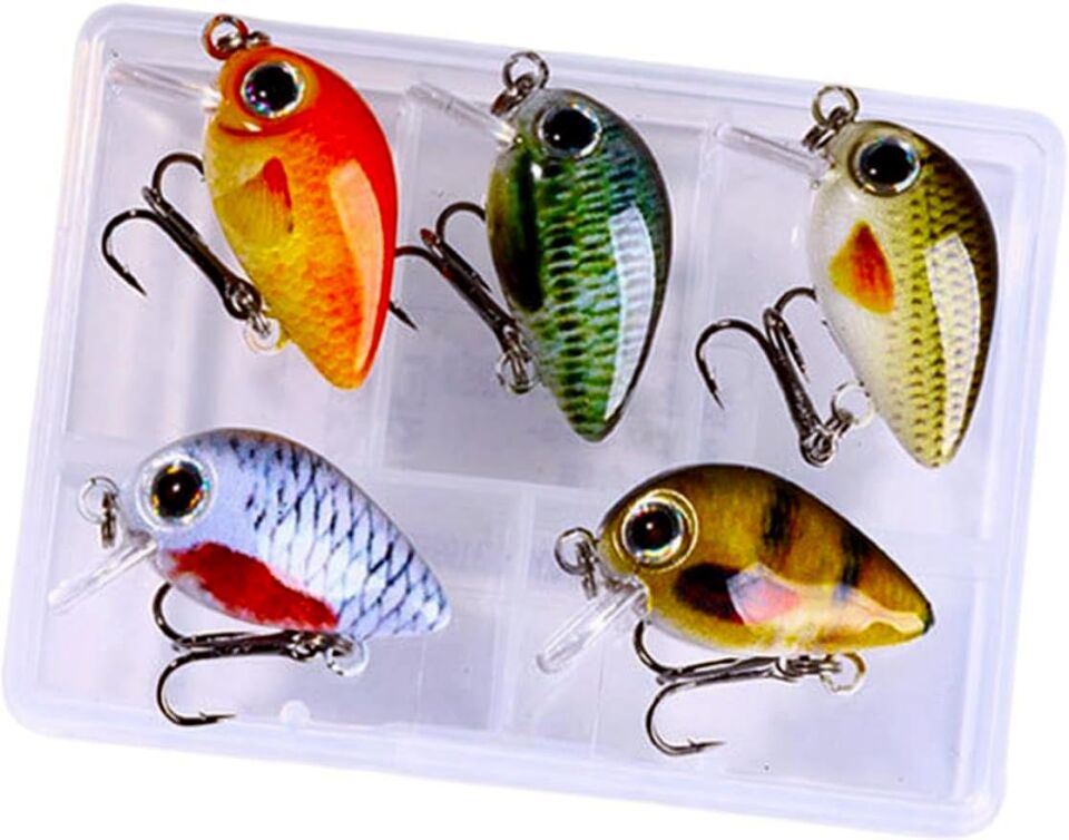 Valkyrie 5 Adet Crankbait LRF Balık Olta Yem Seti - Sesli bilyalı - Kutulu - 2.7cm 1.5gr