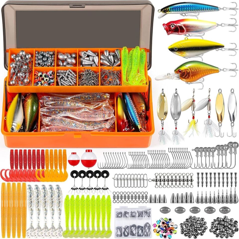 Valkyrie Profesyonel Balık Avı Seti – 354 Parça Yem, Kanca, Kurşun, Sahte Yem Kutulu Full Set