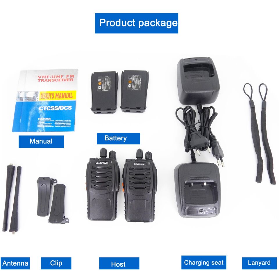 Valkyrie BF999S 5W VOX UHF/VHF CTCSS/DCS 2'li El Telsiz Seti Kulaklıklı