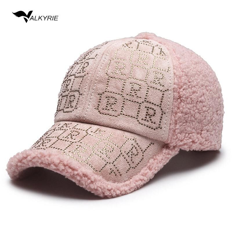 Valkyrie Peluş Şapka Kadın – Pembe Renk Taş Detaylı Kışlık Şapka Ayarlanabilir Pembe