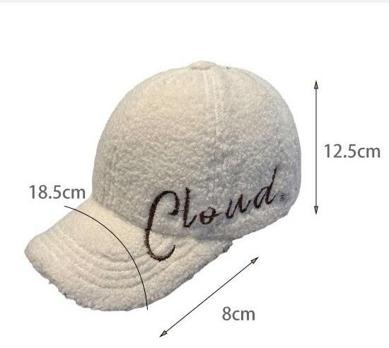 Valkyrie Peluş Şapka Kadın Erkek Unisex Kışlık Şapka Cloud Nakışlı Ayarlanabilir Teddy Şapka Beyaz