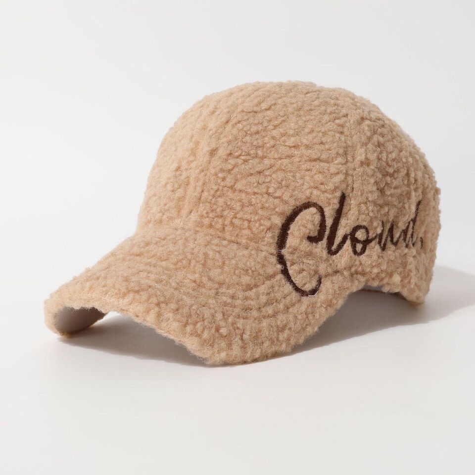 Valkyrie Peluş Şapka Kadın Erkek Unisex Kışlık Şapka Cloud Nakışlı Ayarlanabilir Teddy Şapka Kahve