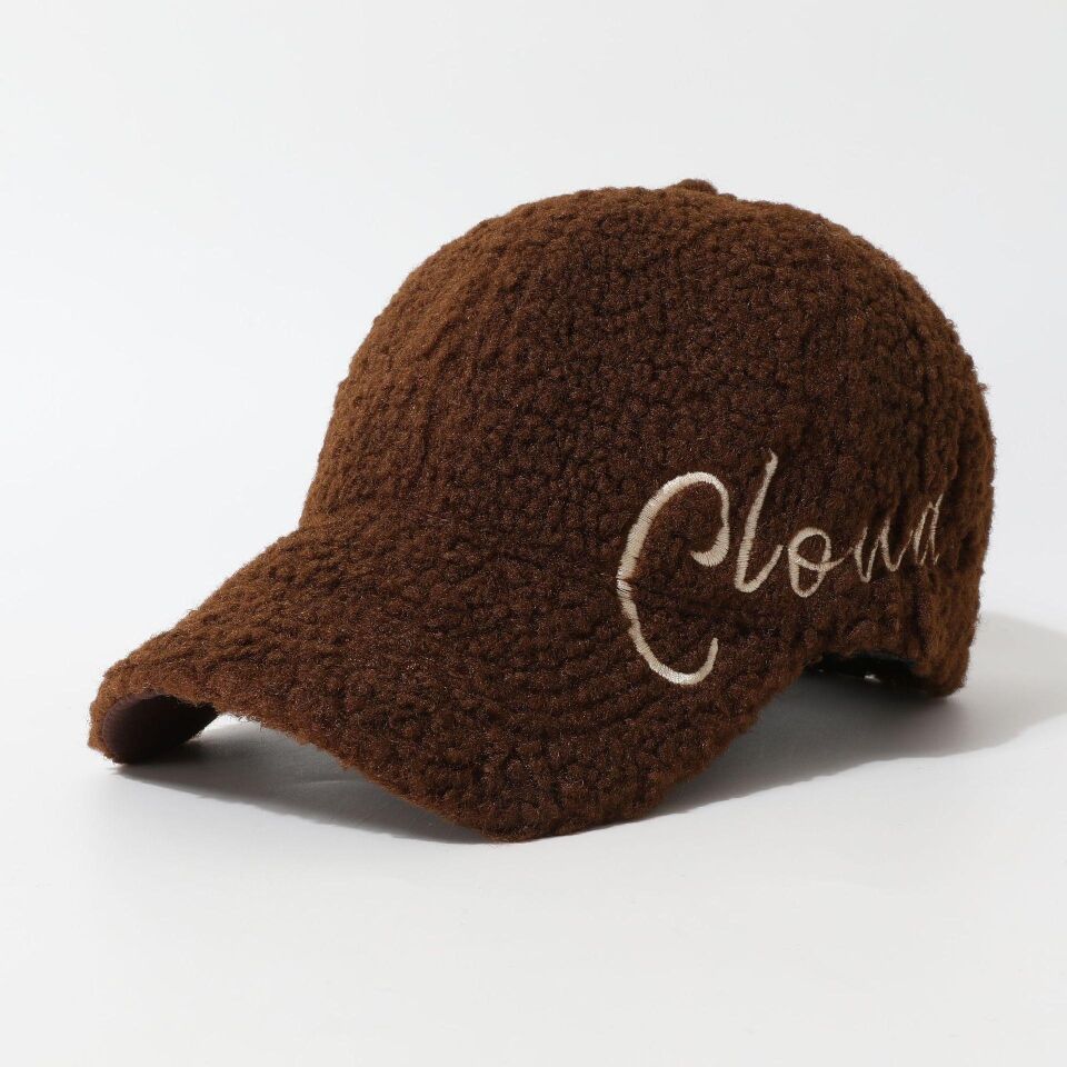 Valkyrie Peluş Şapka Kadın Erkek Unisex Kışlık Şapka Cloud Nakışlı Ayarlanabilir Teddy Şapka Koyu Kahve