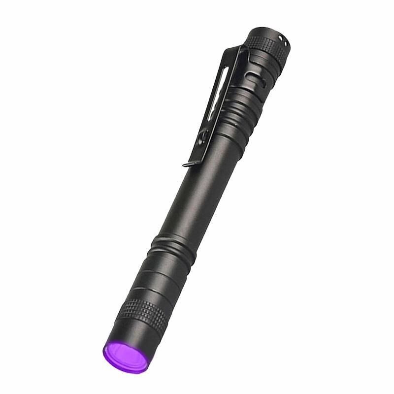 Valkyrie 395nm Ultraviyole UV Kalem El Feneri - Alüminyum Darbeye Suya Dayanıklı Cep Feneri Klipsli Kalem Fener Blacklight