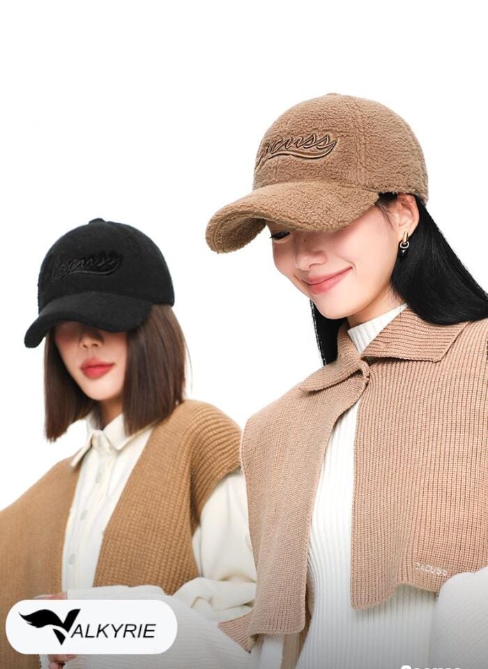 Valkyrie Peluş Şapka Kadın Erkek Unisex Kışlık Şapka Nakışlı Ayarlanabilir Teddy Şapka Açık Kahve