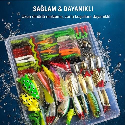Valkyrie Profesyonel Balıkçılık Seti 270 Parça Sahte Yem Olta Takımı Kutulu