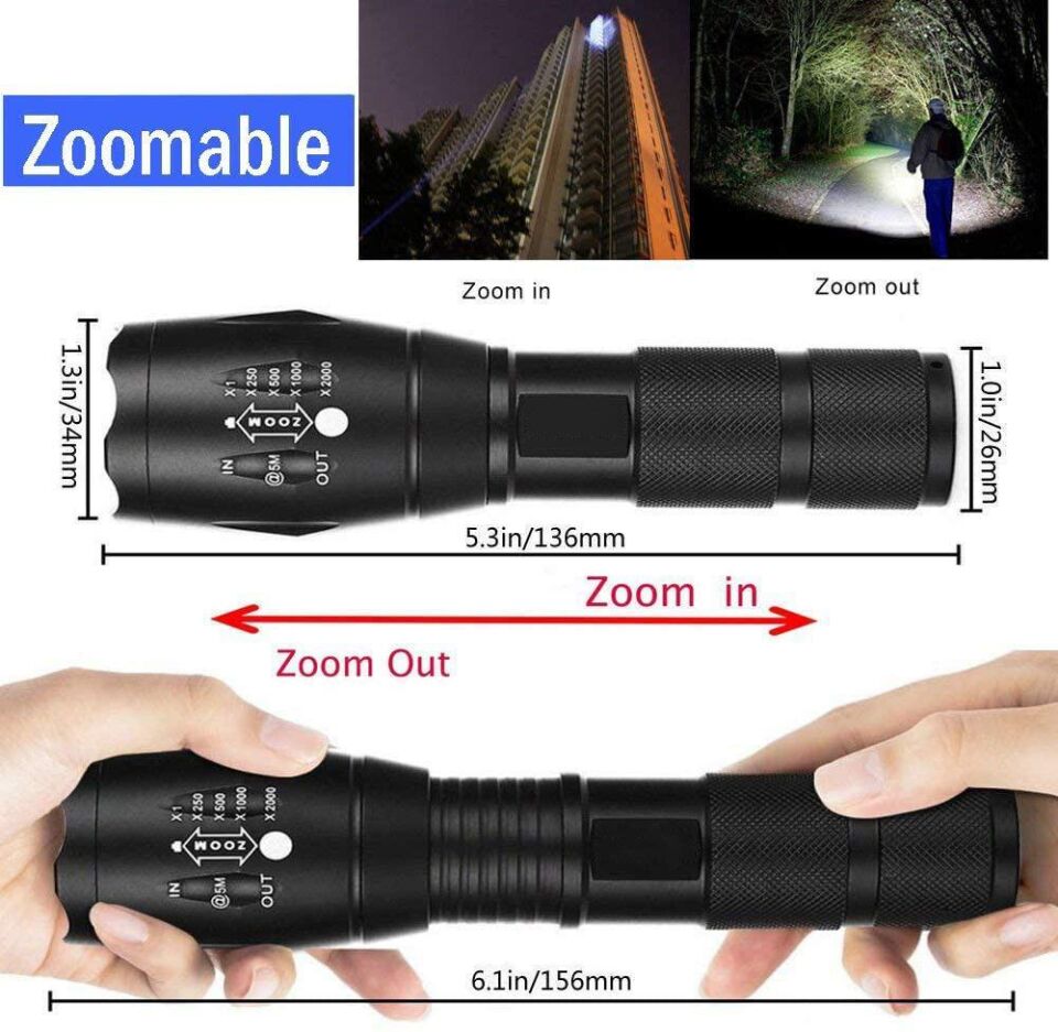 Valkyrie Çift Fonksiyonlu Ultraviyole Mor Işık ve XML-T6 El Feneri Dual Mode 2000 Lümens