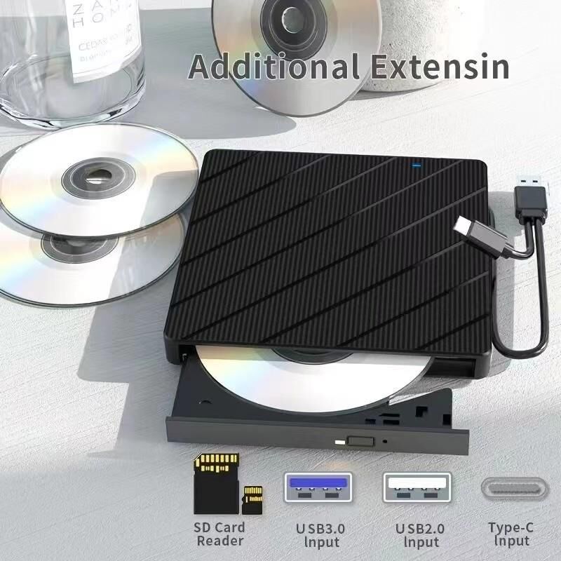 Valkyrie Harici CD DVD Okuma Yazma USB 3.0 Hub Çok Amaçlı External Drive TF SD Kart Okuyucu 8in1