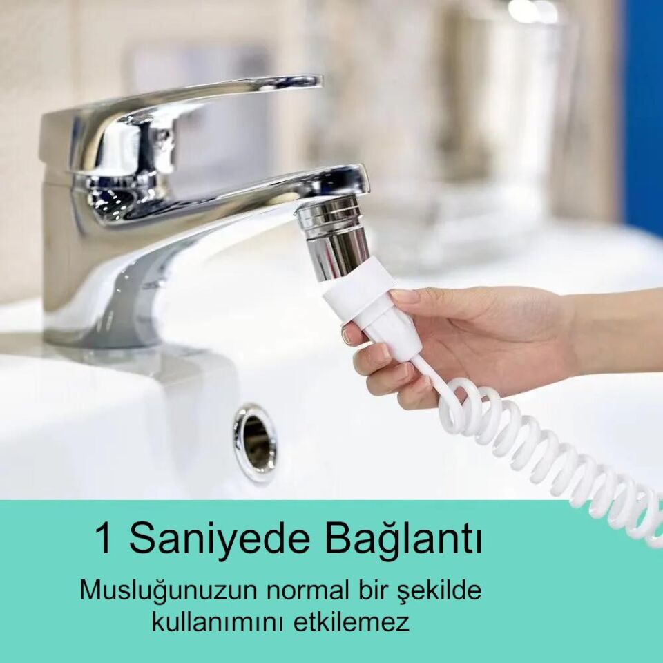 Valkyrie 2 Başlıklı Musluk Ağız Duşu Şarj Hazne Pil Derdi Yok 3 Kademe Evrensel Musluk Uyumu Kolay Kurulum