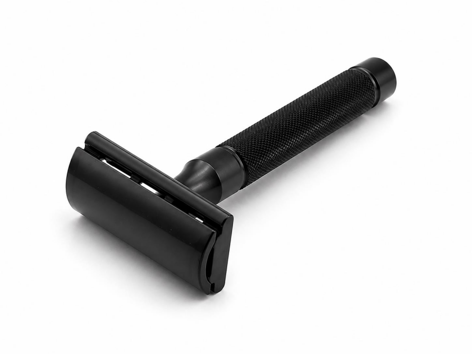 Valkyrie Siyah Metal Tıraş Seti – Double Edge Klasik Tıraş Aleti + Yedek Jilet + Fırça + Stand