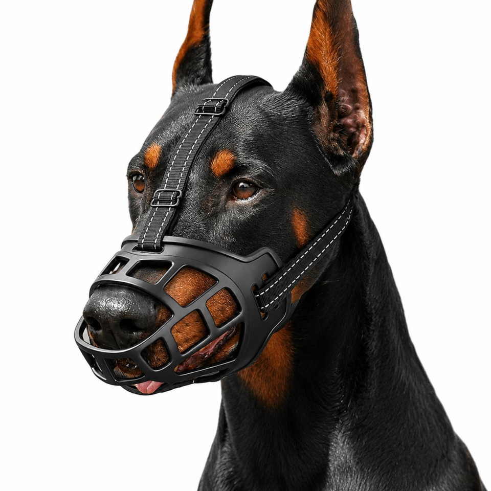 Valkyrie Köpek Ağızlığı No:5 XL Nefes Alabilir Ayarlanabilir Plastik Ağızlık Büyük Irk 33-50 Kg Siyah