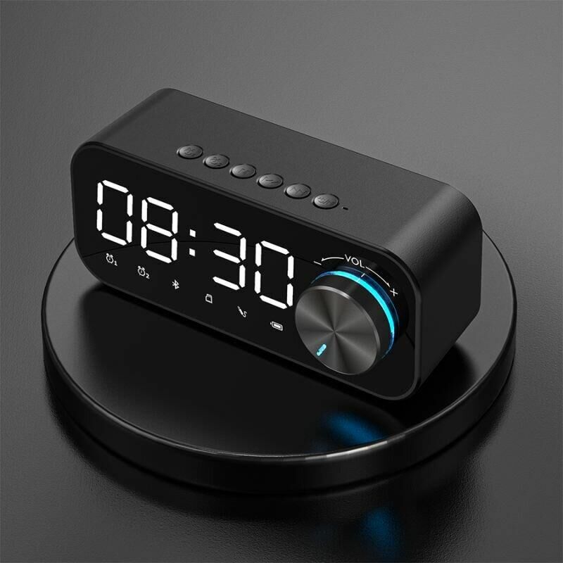 Valkyrie Bluetooth Şarjlı Alarmlı USB/SD Aynalı Masa Saati
