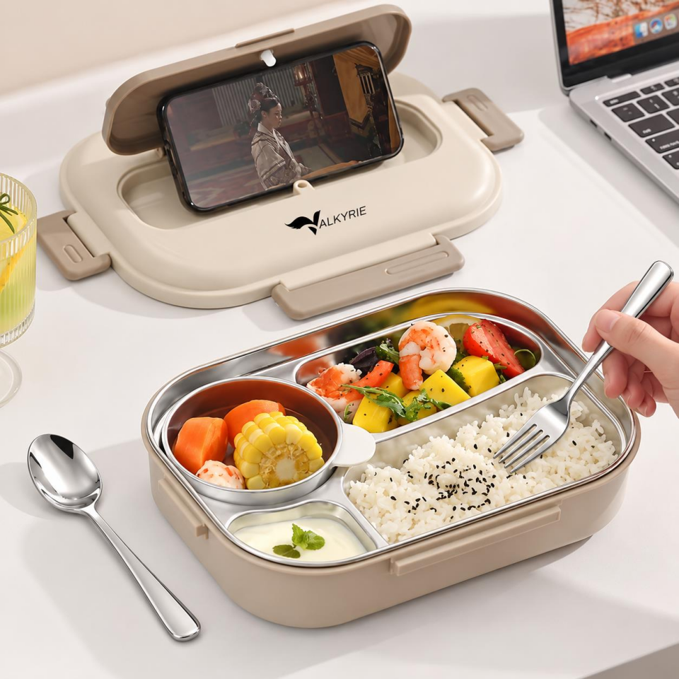 Valkyrie 1500 ml Termal Yemek Kutusu | 304 Paslanmaz Çelik | Sızdırmaz | Isı Yalıtımlı Çantalı I Telefon Tutuculu