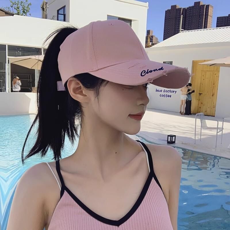 Valkyrie Unisex Eskitme Detaylı Şapka Yazı Nakışlı Ayarlanabilir Beyzbol Şapkası Pembe