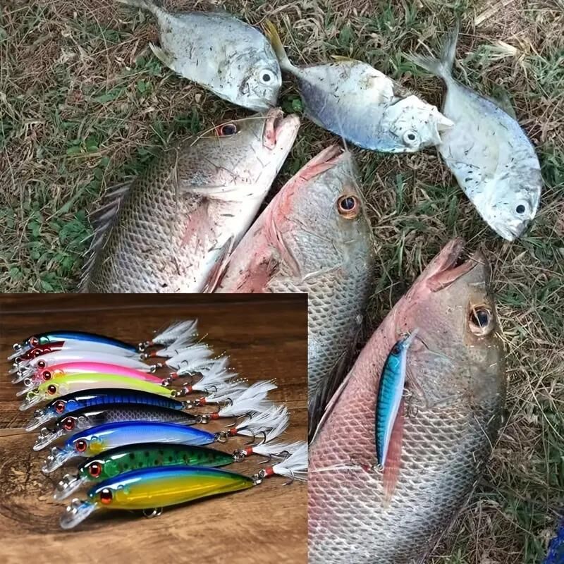 Valkyrie 10 Adet 9cm 7.2gr Tüylü Minnow Rapala Suni Spin Olta Balık Yemi