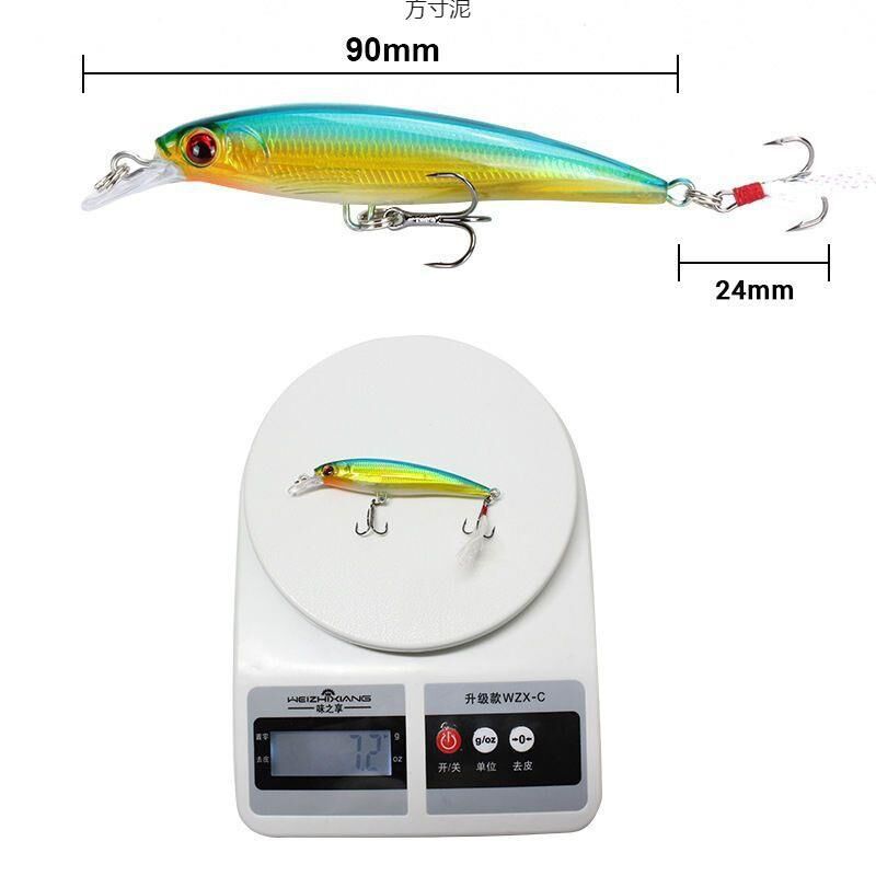 Valkyrie 10 Adet 9cm 7.2gr Tüylü Minnow Rapala Suni Spin Olta Balık Yemi