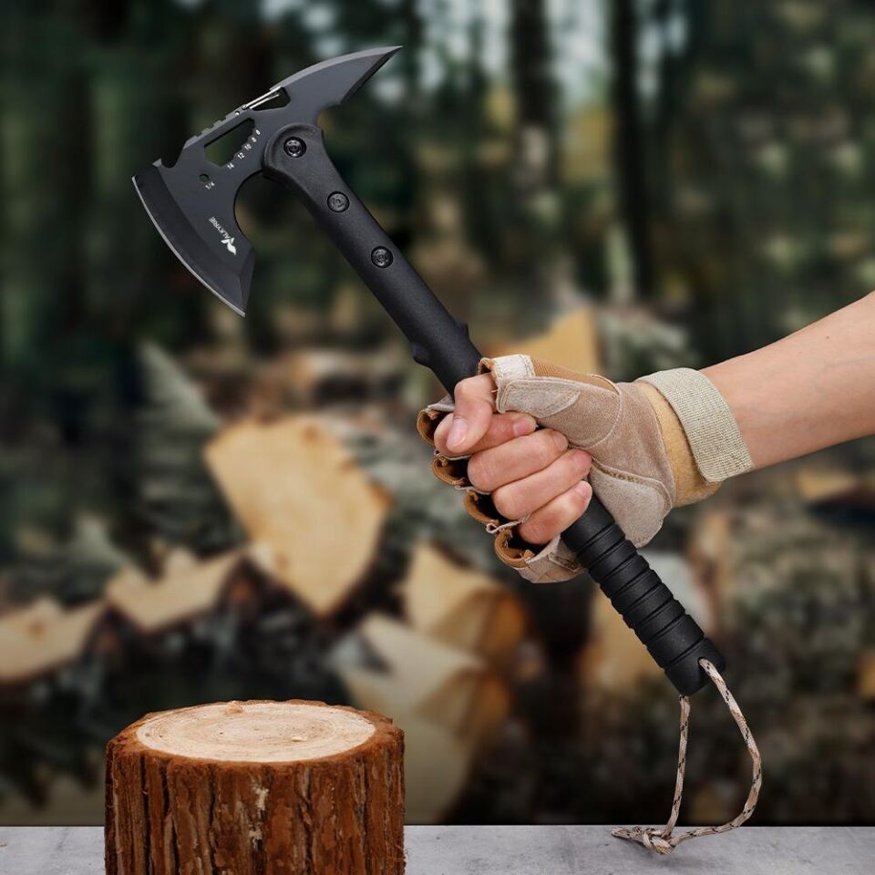 Valkyrie Çok Amaçlı Kamp Baltası – Outdoor Survival Balta – Çok Fonksiyonlu Çelik Başlık – Odun Kesme, Avcılık, Kamp