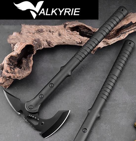 Valkyrie Çok Amaçlı Kamp Baltası – Outdoor Survival Balta – Çok Fonksiyonlu Çelik Başlık – Odun Kesme, Avcılık, Kamp