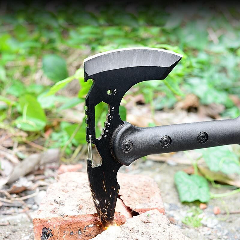 Valkyrie Çok Amaçlı Kamp Baltası – Outdoor Survival Balta – Çok Fonksiyonlu Çelik Başlık – Odun Kesme, Avcılık, Kamp