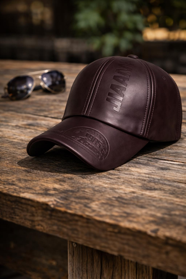 Valkyrie Erkek Koyu Kahverengi Deri Şapka Kavisli Siperlikli Ayarlanabilir Spor Günlük Baseball Cap