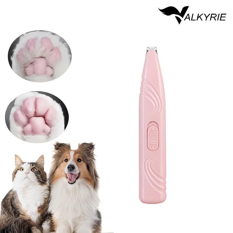 Valkyrie Kedi Köpek Pati Tüy Kesme Makinesi Sessiz Hassas Bölge Traş Cihazı Seramik & Çelik Bıçaklı Pembe
