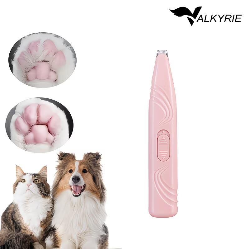 Valkyrie Kedi Köpek Pati Tüy Kesme Makinesi Sessiz Hassas Bölge Traş Cihazı Seramik & Çelik Bıçaklı Pembe
