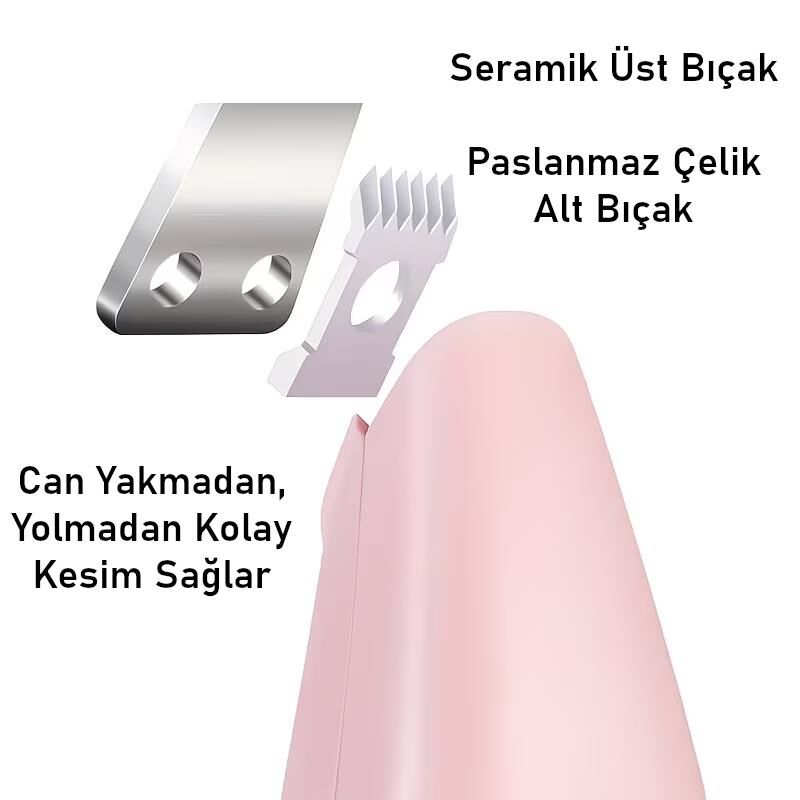 Valkyrie Kedi Köpek Pati Tüy Kesme Makinesi Sessiz Hassas Bölge Traş Cihazı Seramik & Çelik Bıçaklı Pembe