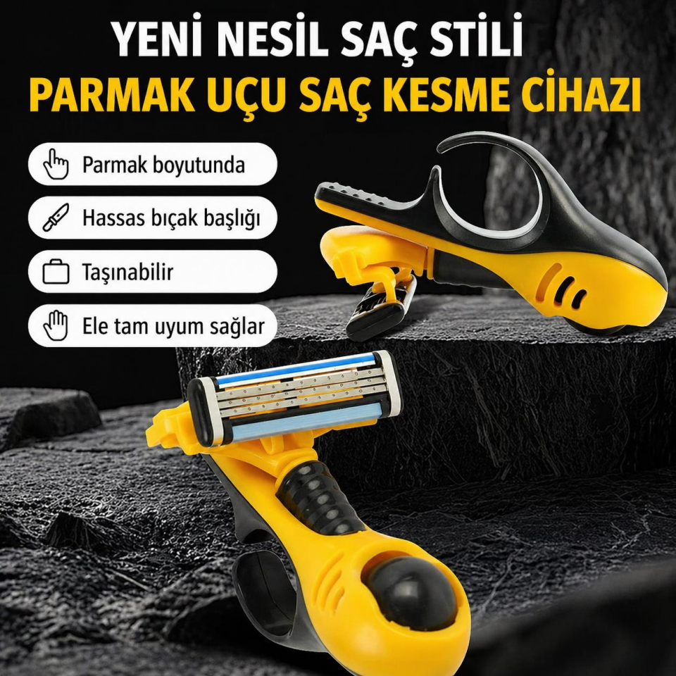 Valkyrie Parmak Tipi Saç Kesme Makinesi | Ergonomik Mini Tıraş Aparatı | Taşınabilir Hassas Saç & Sakal Düzeltici