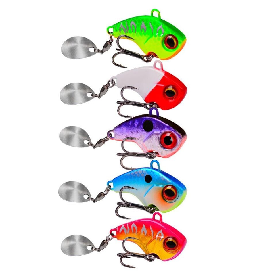 Valkyrie 5 Adet LRF Kaşık Kuyruklu Titreşimli Wobbler Balık Olta Yem Seti - 14gr 6cm - Spin ve Baitcasting için Uygun  - 5pcs
