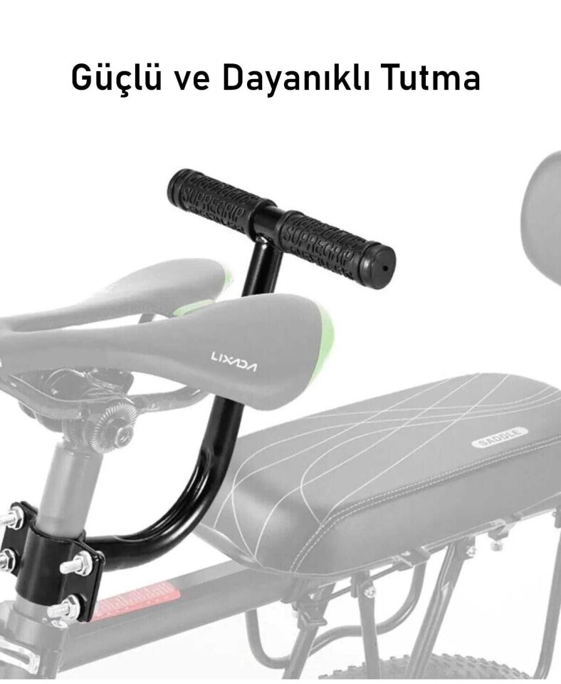 Valkyrie Bisiklet Arka Koltuk Seti Sırt Destekli Sele Minderi Tutma Barı Ayak Pedalı Arka Işıklı