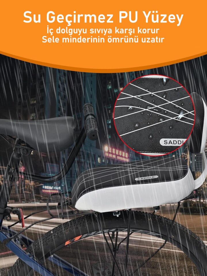 Valkyrie Bisiklet Arka Koltuk Seti Sırt Destekli Sele Minderi Tutma Barı Ayak Pedalı Arka Işıklı