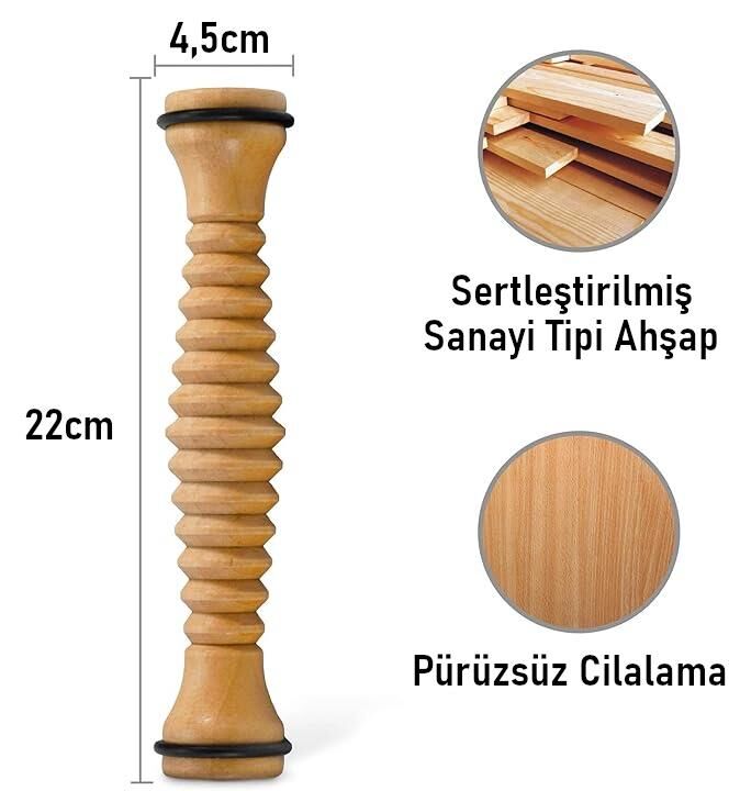 Valkyrie Ahşap Ayak Masaj Rolü Derin Doku, Plantar Fasciitis Rahatlaması & Refleksoloji