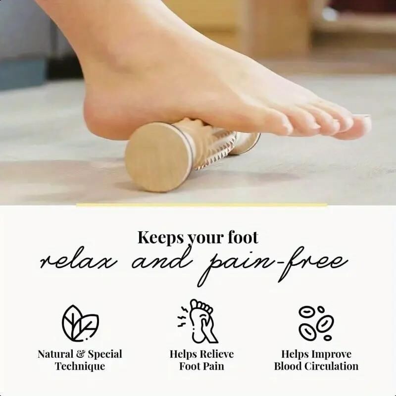 Valkyrie Ahşap Ayak Masaj Rolü Derin Doku, Plantar Fasciitis Rahatlaması & Refleksoloji