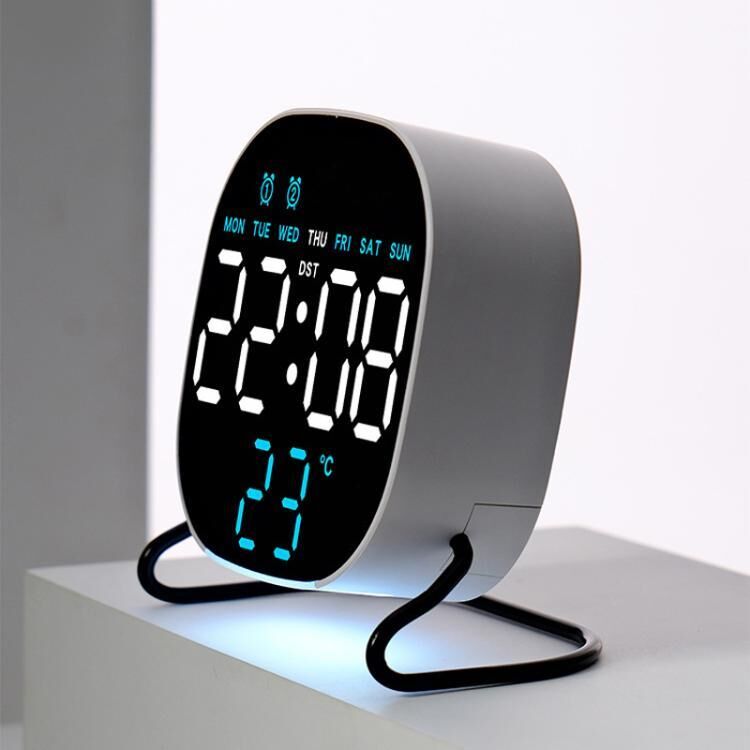 Valkyrie LED Dijital Masa Saati Mavi Derece Çift Alarm Sıcaklık Göstergesi 3 Kademe Parlaklık Modern Saat