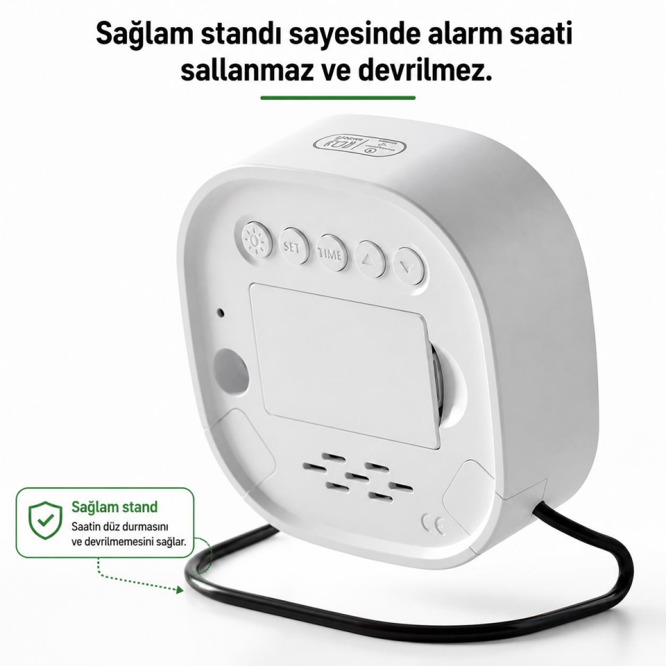 Valkyrie LED Dijital Masa Saati Mavi Derece Çift Alarm Sıcaklık Göstergesi 3 Kademe Parlaklık Modern Saat