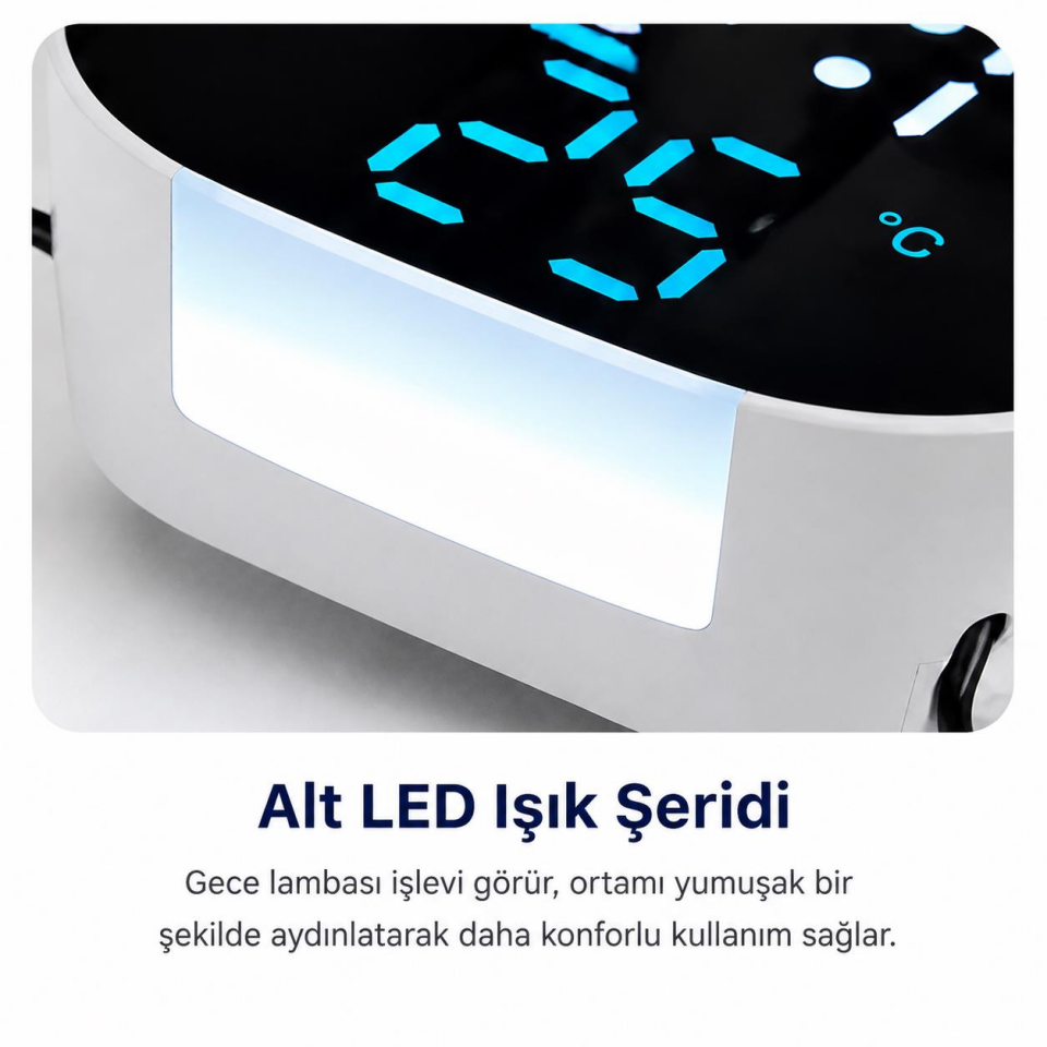 Valkyrie LED Dijital Masa Saati Mavi Derece Çift Alarm Sıcaklık Göstergesi 3 Kademe Parlaklık Modern Saat