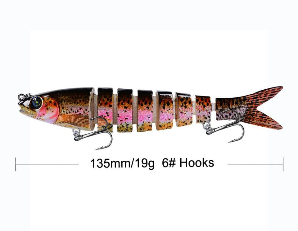Valkyrie 3 Adet 8 Eklemli 3D Oynak Rapala Sahte Balık Yem Seti Tatlı ve Tuzlu Su Uyumlu Wobblers Swimbait
