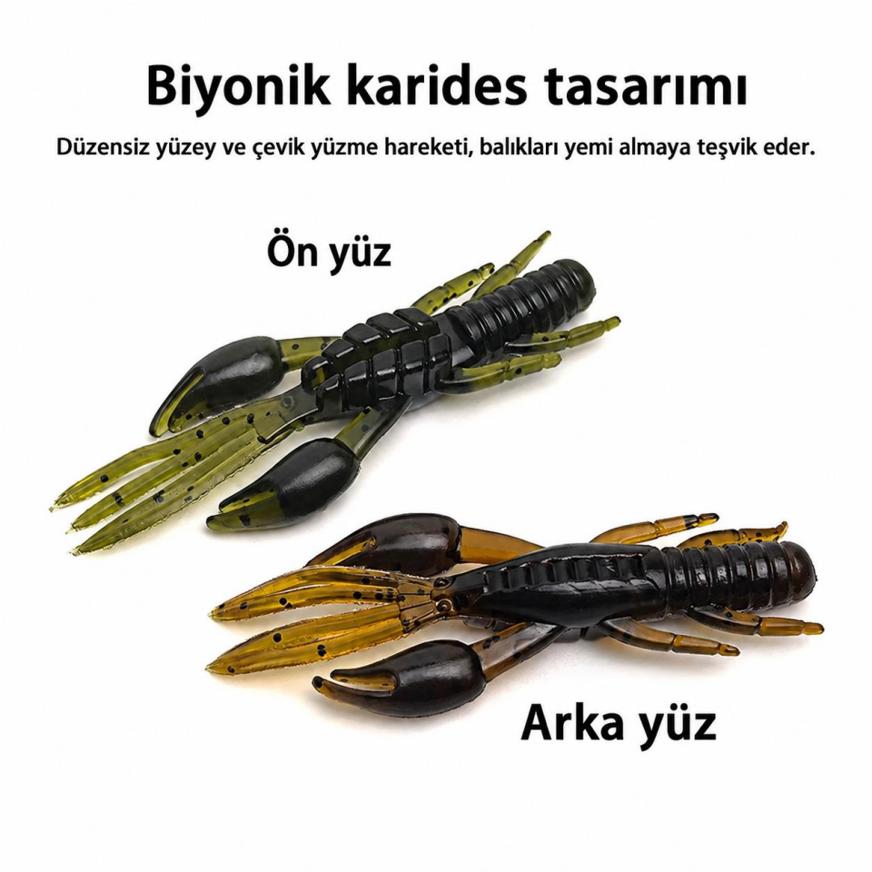 Valkyrie 30 Parça Yumuşak Karides Yem Seti Jig Başlı Silikon Olta Yemi Kutulu