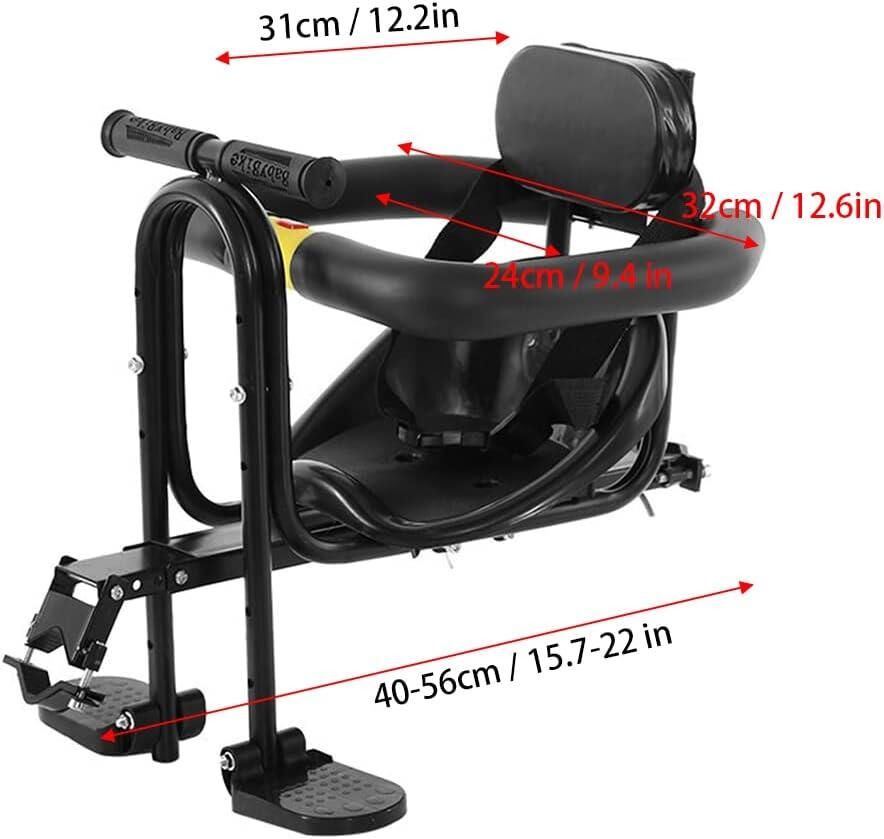 Valkyrie Ön Bisiklet Çocuk Koltuğu Katlanabilir Ayak Pedallı Gidonlu Emniyet Kemerli 2-6 Yaş 30 Kg Ön Kadro Montajlı