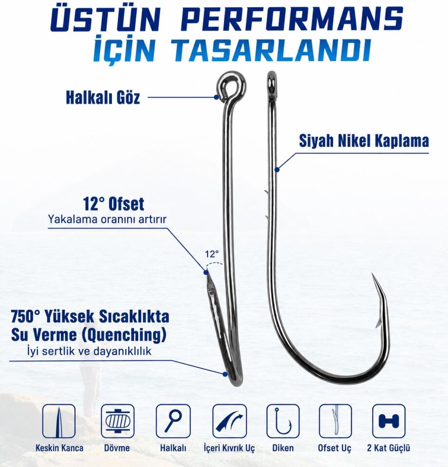 Valkyrie 1000 Adet Olta İğnesi Seti 1#-10# – Yüksek Karbon Çelik, Halkalı Göz, Keskin Uç Profesyonel Balıkçı İğnesi