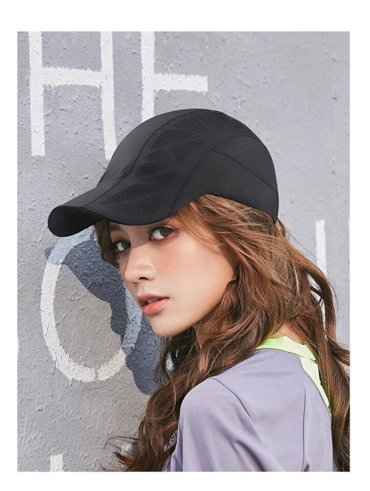 Valkyrie Unisex Yazlık Kasket Şapka Hava Alan Ayarlanabilir Terletmez Kadın Erkek Siyah