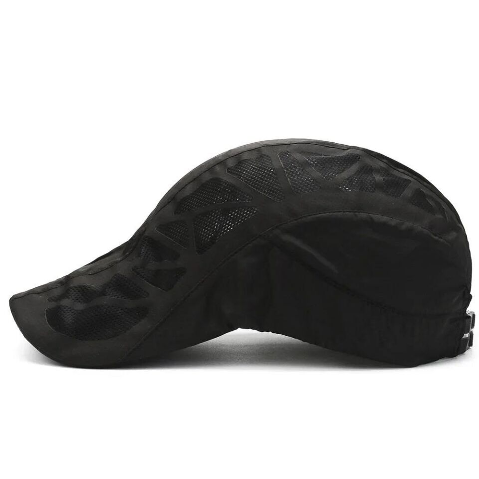 Valkyrie Unisex Yazlık Kasket Şapka Hava Alan Ayarlanabilir Terletmez Kadın Erkek Siyah
