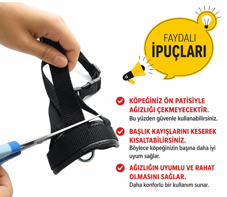 Valkyrie M Beden Köpek Ağızlığı Ayarlanabilir Nefes Alabilir Isırma Önleyici Yumuşak Pedli  Siyah