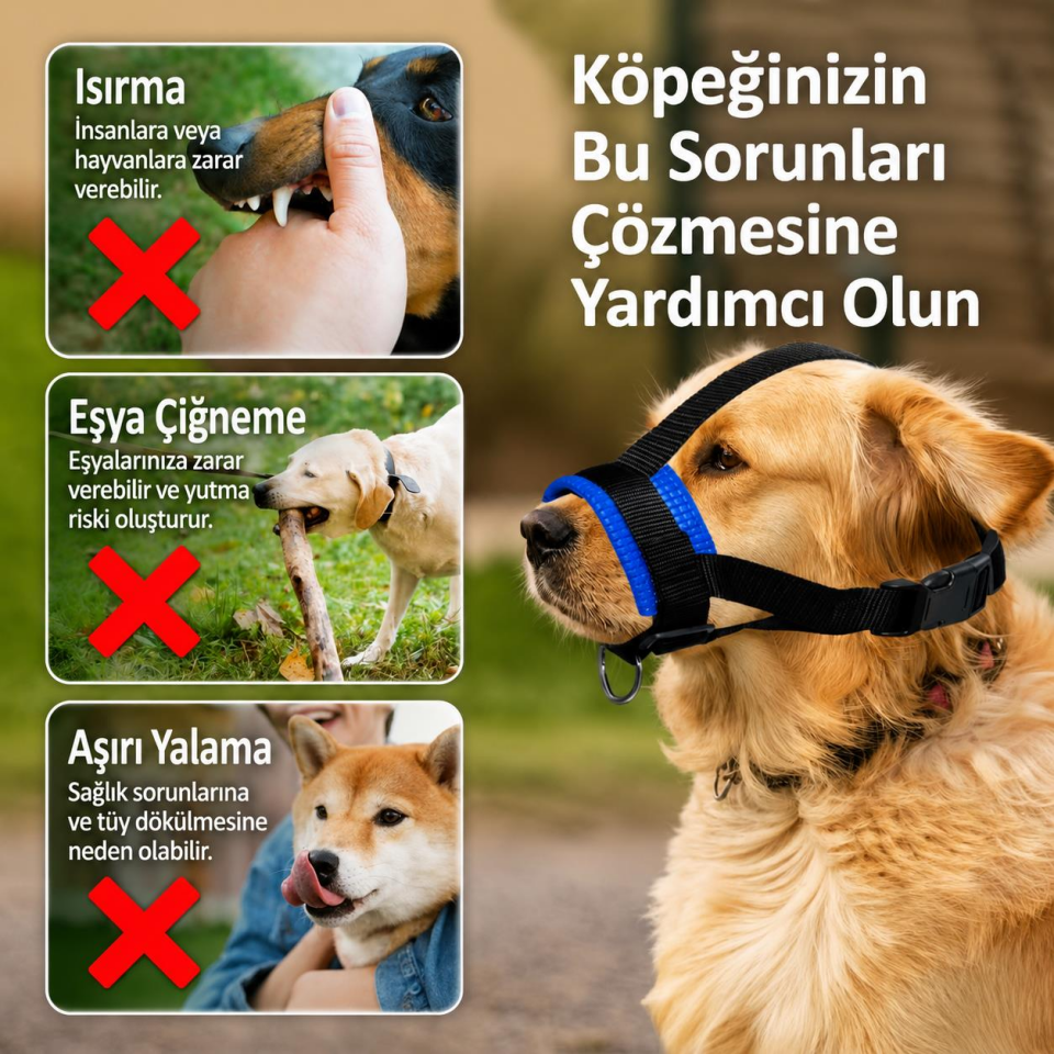 Valkyrie M Beden Köpek Ağızlığı Ayarlanabilir Nefes Alabilir Isırma Önleyici Yumuşak Pedli  Siyah